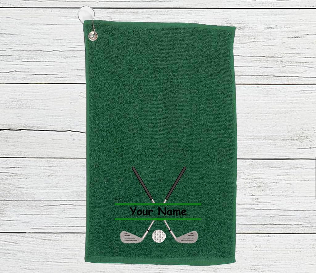 Personalised Golf Towel – Embroidery and Clip 100% Ringspun Cotton Golfing Accessories - Golf Gift