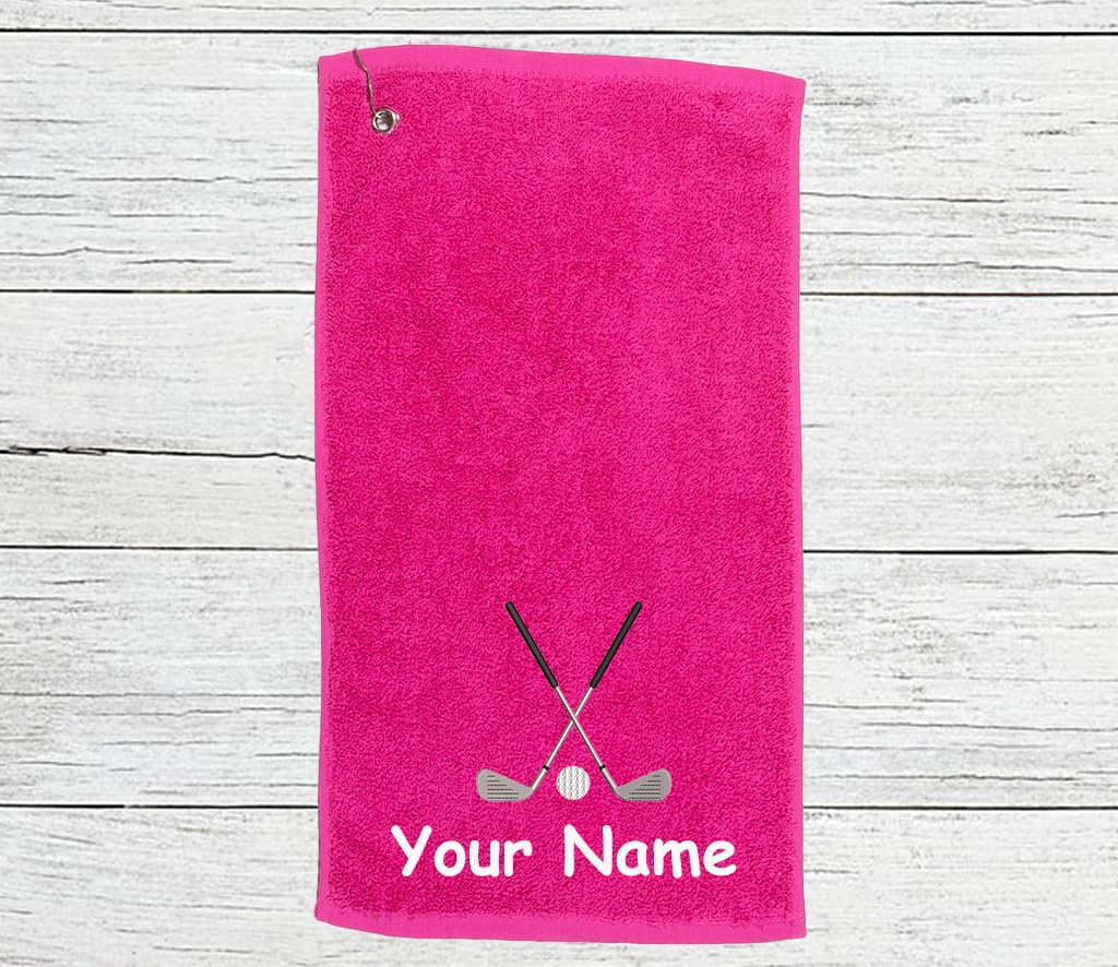 Personalised Golf Towel – Embroidery and Clip 100% Ringspun Cotton Golf Accessories - Golf Gift