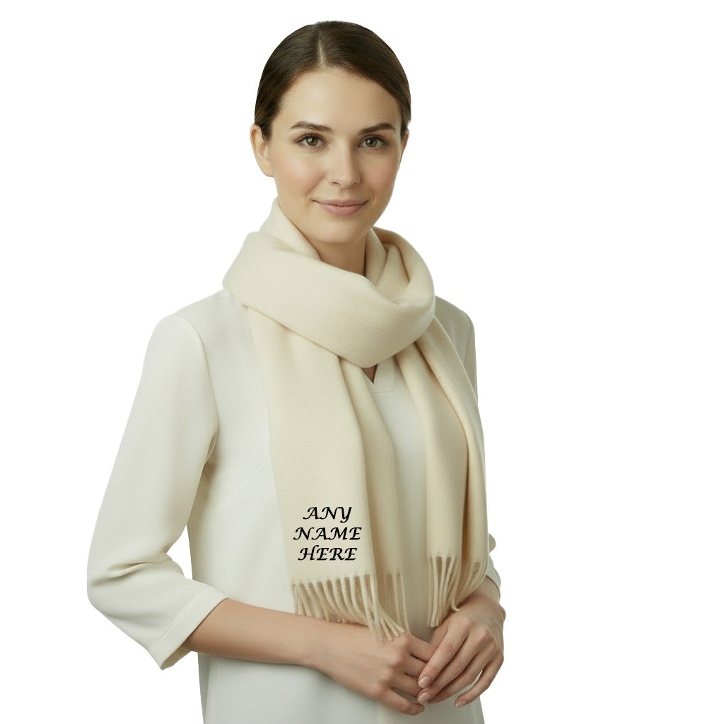 Luxury Personalised Scarf – Custom Embroidered with Name/Initials Ladys scarf