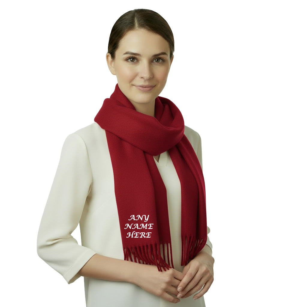 Luxury Personalised Scarf – Custom Embroidered with Name/Initials Ladys scarf