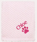 Personalised Dog Cat Pet Blanket Kitten Puppy Name Bed Throw Pink