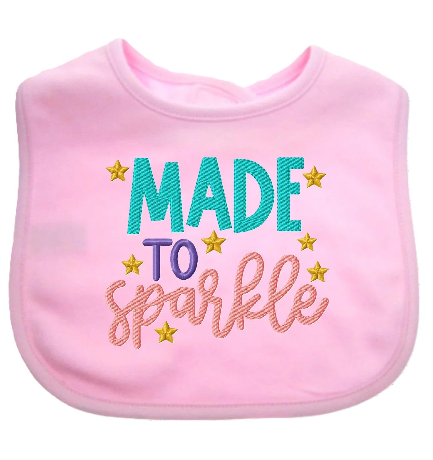 Funny Baby Bib Made To Sparkle Boy Girl Gift EMBROIDERED BABY BIB