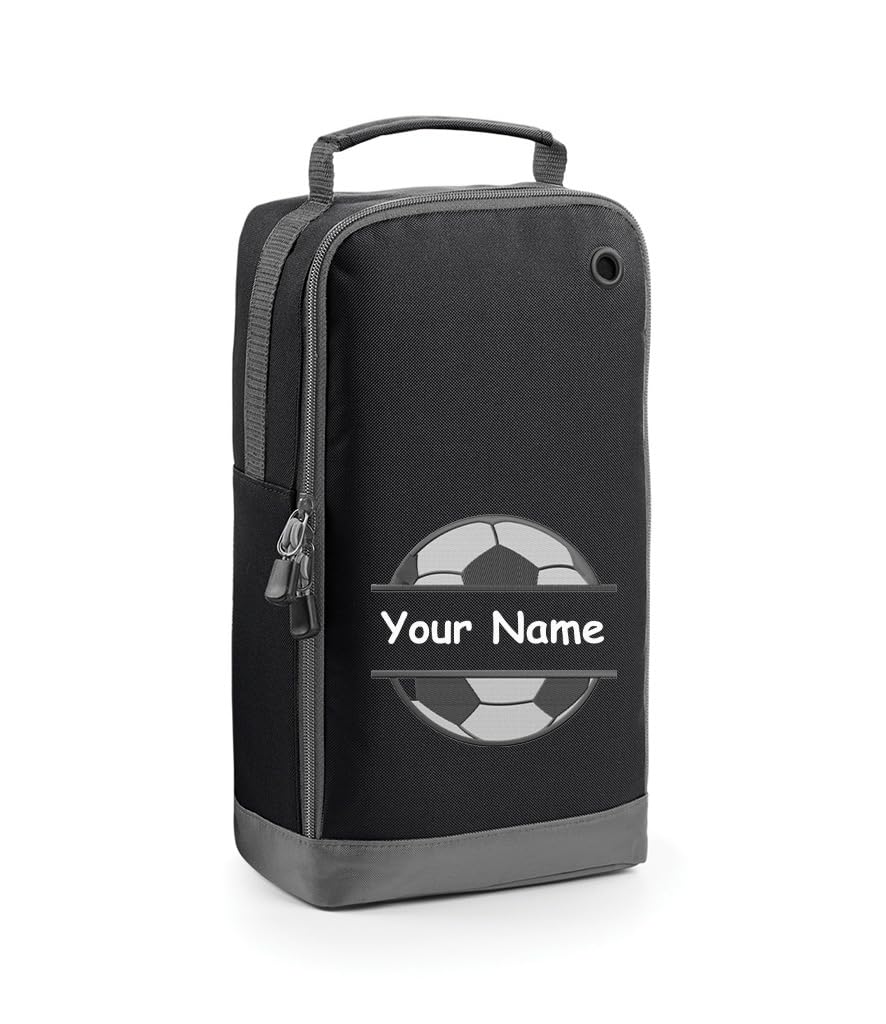 Personalised Football Boot Bag with Name - Footballer Gift Shoe Sports Bag with Foot Ball Design .Choice of Colours