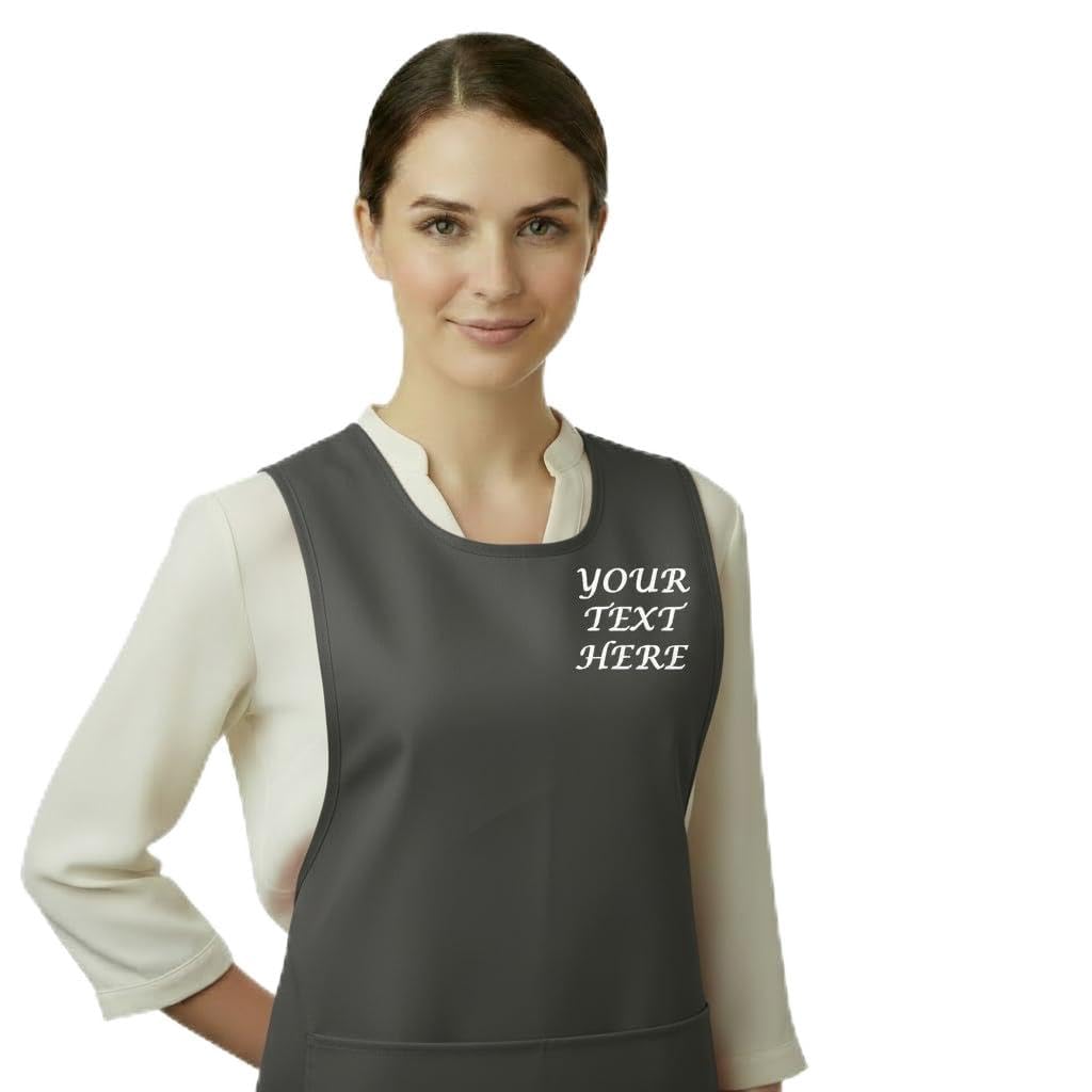 Personalised Custom Embroidered Ladies Pocket Tabard Workwear Bar Cleaning Apron Choice of colours