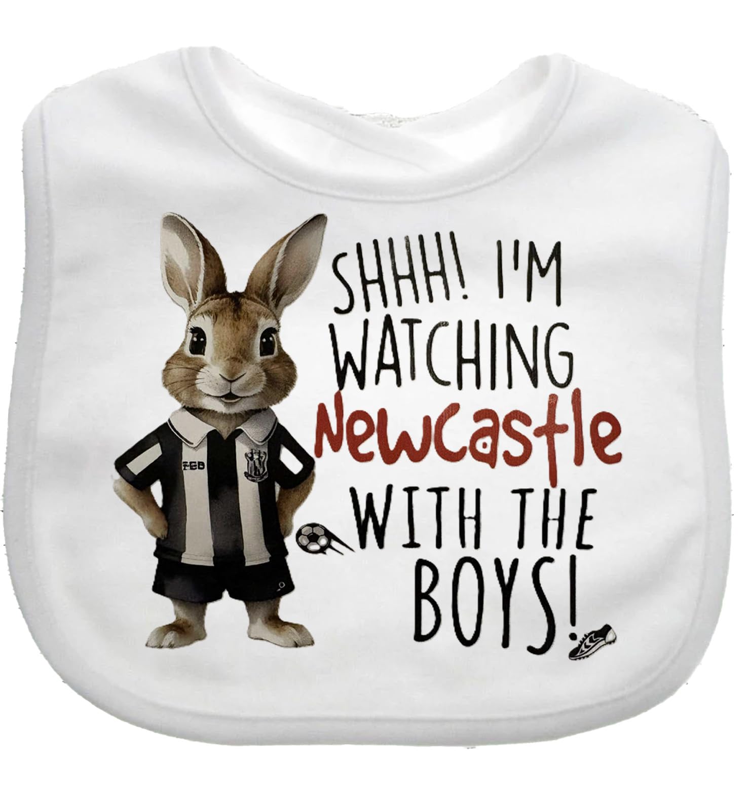 SHHH im watching newcastle with the boys Baby Bib choice of colours
