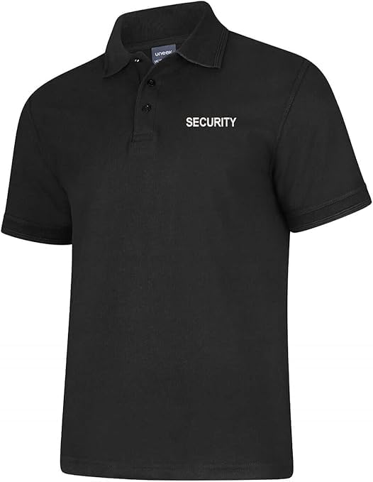 Embroidered Security, Black Deluxe Polo Shirt, Size XS-8XL
