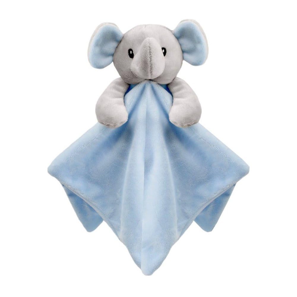 Baby Soft Touch Elephant Comforter Blanket, Security Blankie, Blue Pink White