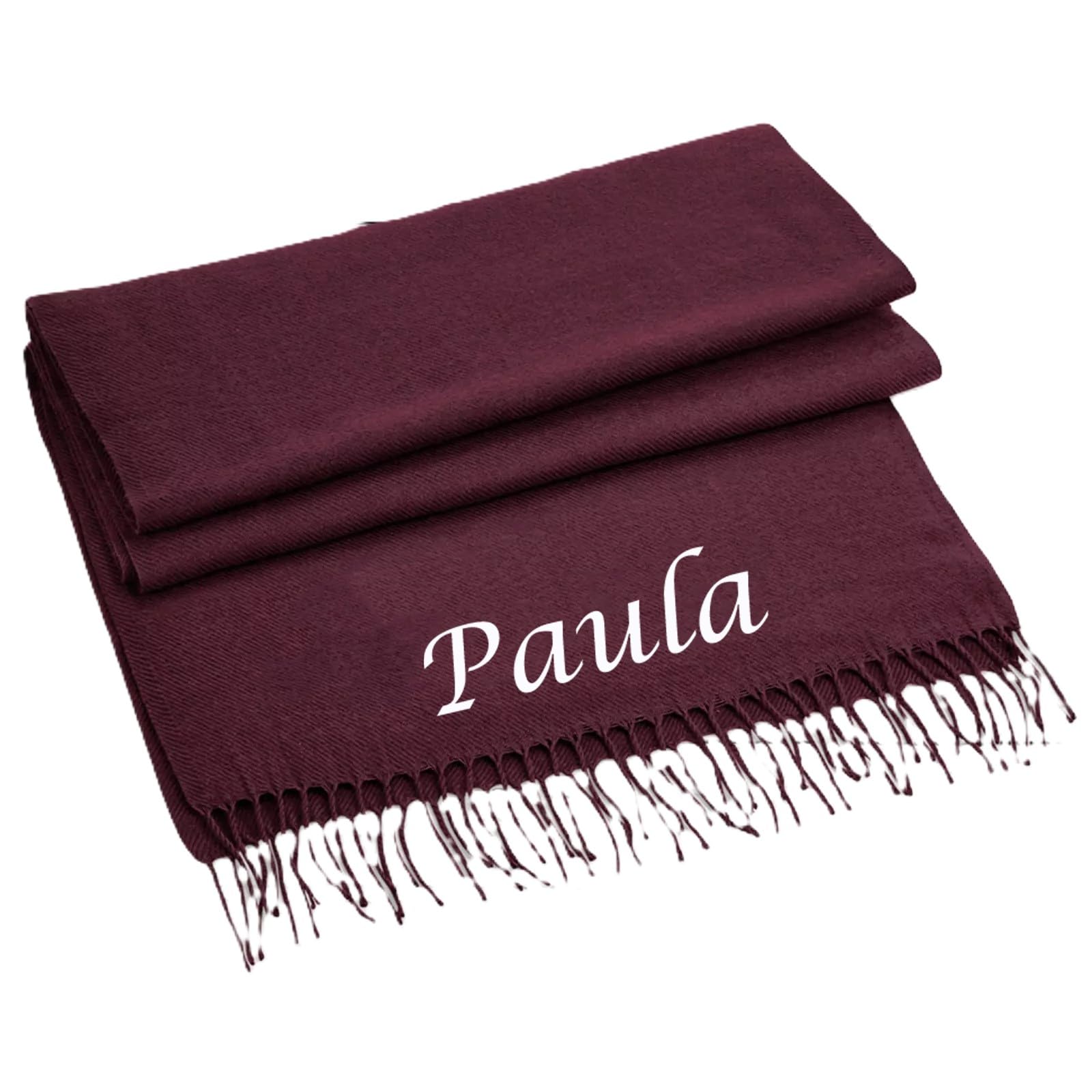 Luxury Personalised Scarf – Custom Embroidered with Name/Initials Ladys scarf