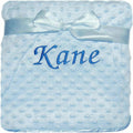 Baby Boy Personalised Blanket Embroidered Name Bobble Blue Bobble Blanket