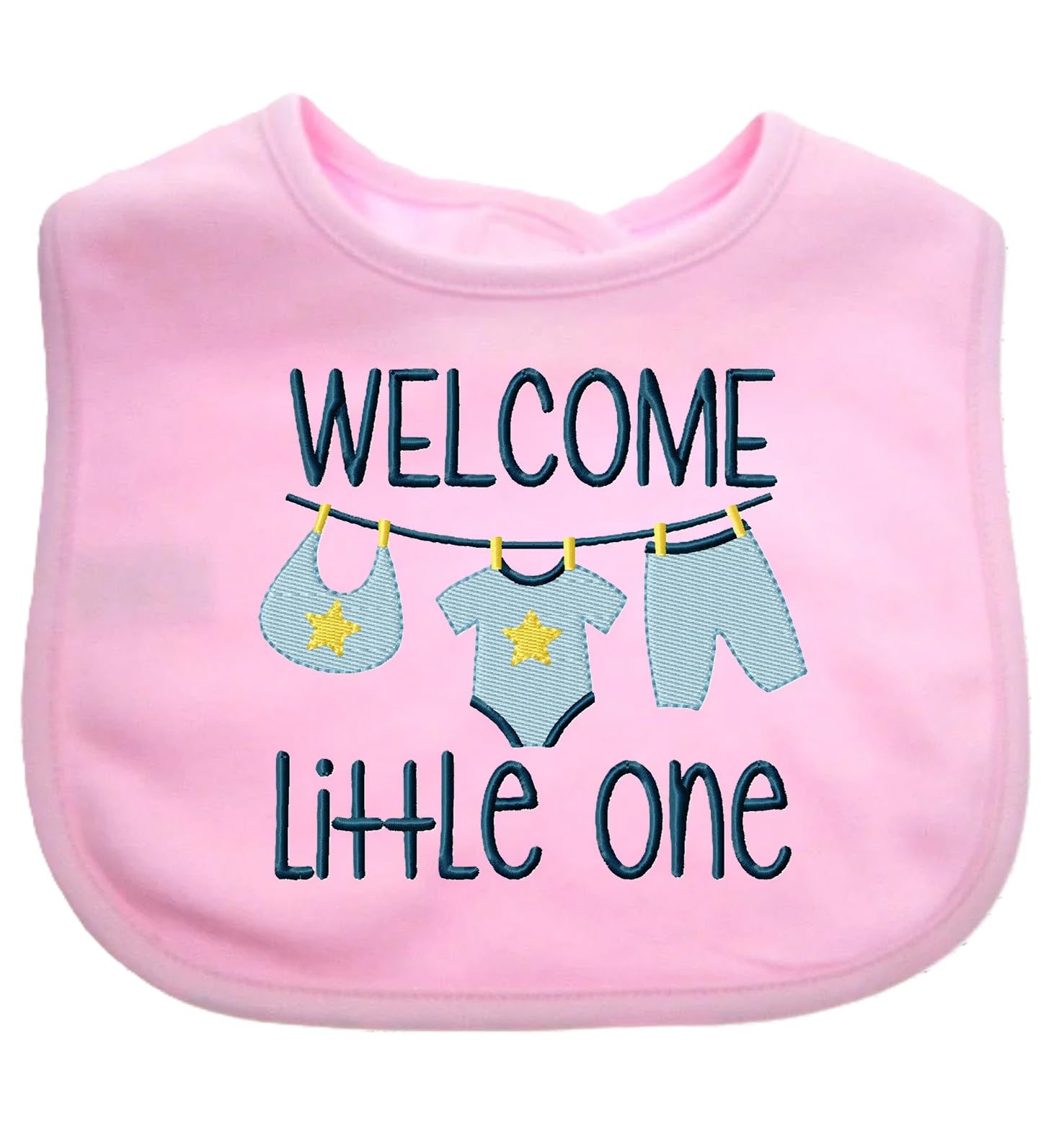 Funny Baby Bib Welcome Little One Boy Girl Gift EMBROIDERED BABY BIB