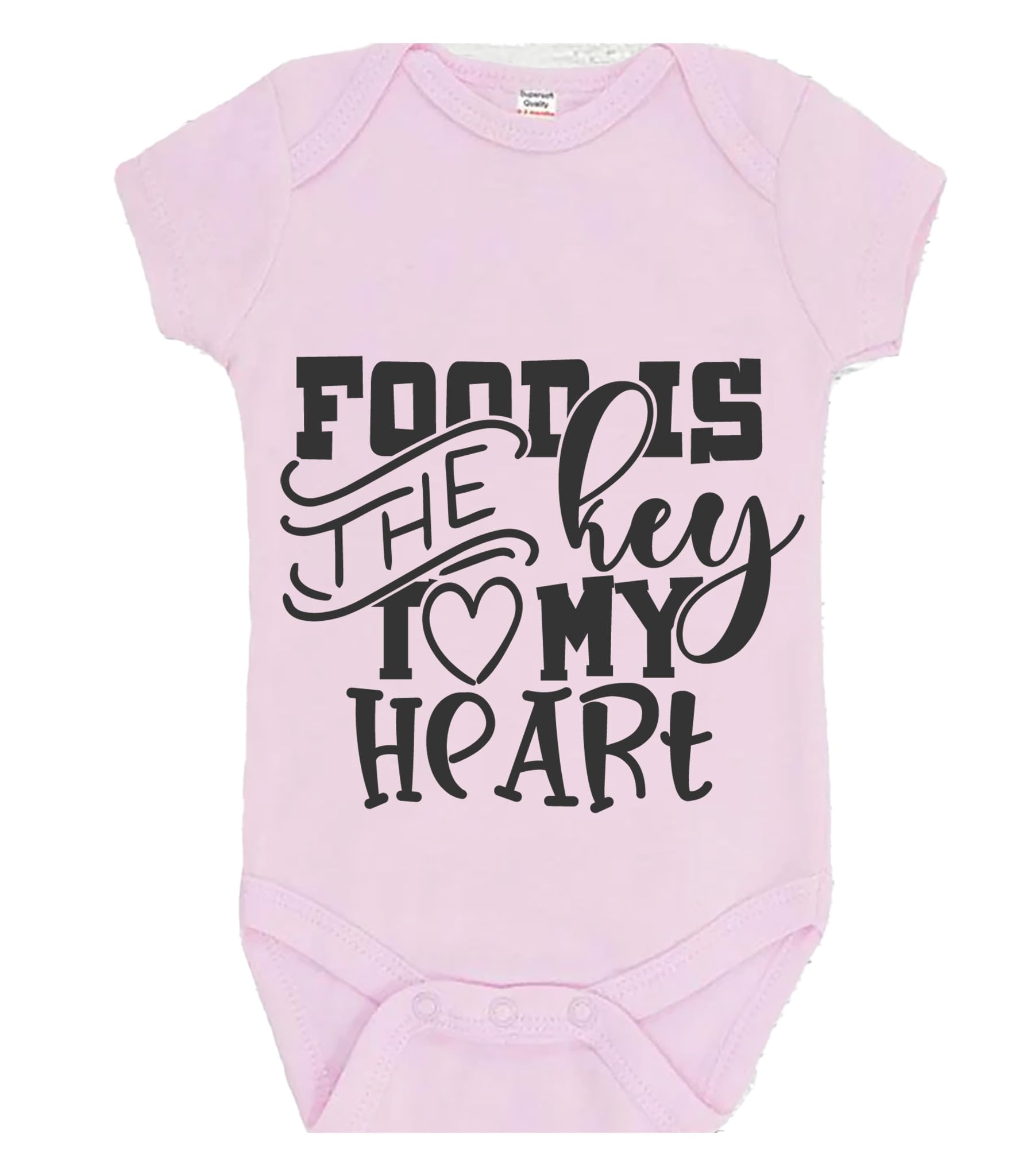 Food Is The Key To My Heart Bodysuit Gift Baby Bodysuit choice of colours