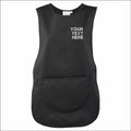 Personalised TABARD Work Wear Embroidered Company TEXT Cleaning Apron Black