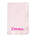 Personalised Baby Pink Blanket Soft Bubble Wrap Satin Edge Embroidered Name