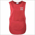 Personalised TABARD Work Wear Embroidered Company TEXT Cleaning Apron RED