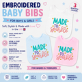 Novelty Baby Bib MADE TO SPARKLE EMBROIDERED Baby Bib
