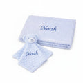 personalised Embroidered Baby Blanket And Comforter Set Bundle Pink ,Blue .White