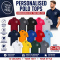 Personalised Embroidered Your Text Polo Shirt, Casual Workwear Unisex Top