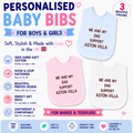 Me And My Dad Supports Aston Villa Baby Bib choice of colours Baby Feeding Bib