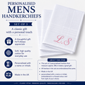 Personalised Handkerchiefs, Embroidered Initials Monogrammed, 3 White Hankys