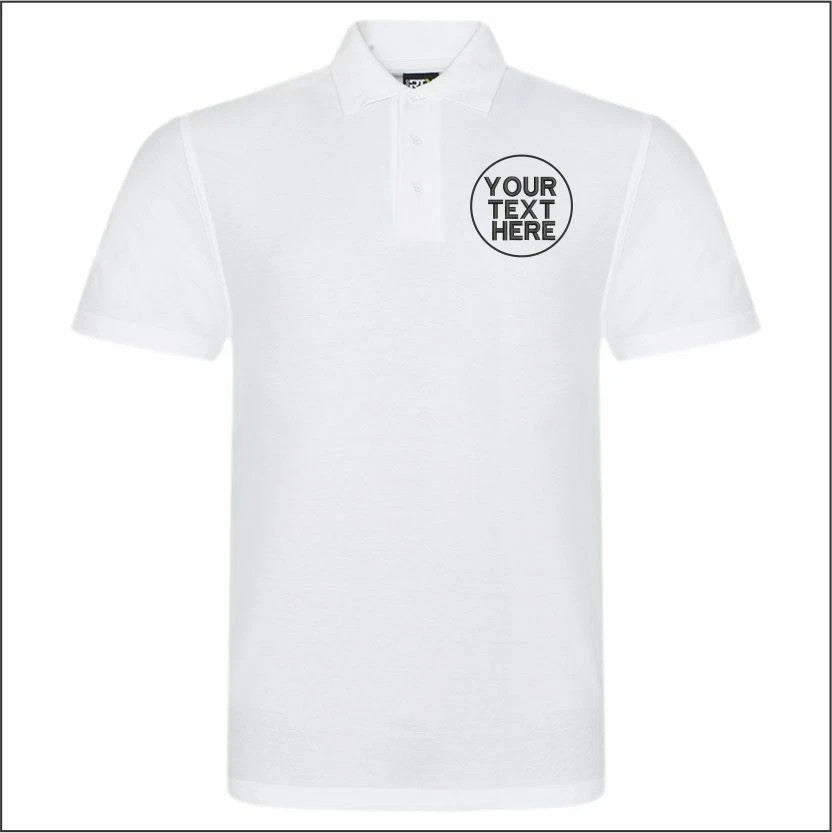 Personalised Embroidered Your Text Polo Shirt, Casual Workwear Unisex Top