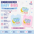 Novelty Baby Bib PULLED A N ALL NIGHTER WITH MY MUM EMBROIDERED Baby Bib