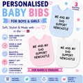 Me And My Dad Supports NEWCASTLE UTD Baby Bib choice of colours Baby Feeding Bib