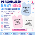 Me And My Mam Supports NEWCASTLE Baby Bib choice of colours Baby Feeding Bib