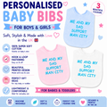 Me And My Dad Supports MAN CITY Baby Bib choice of colours Baby Feeding Bib