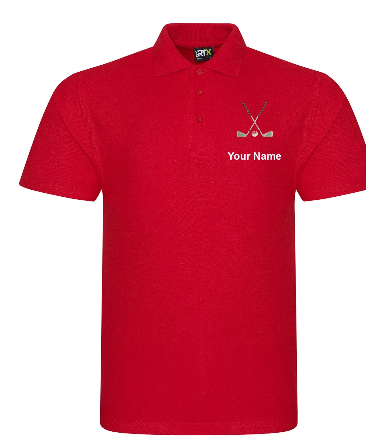 Personalised Golf Polo Shirt embroidered with golf clubs and name or initials