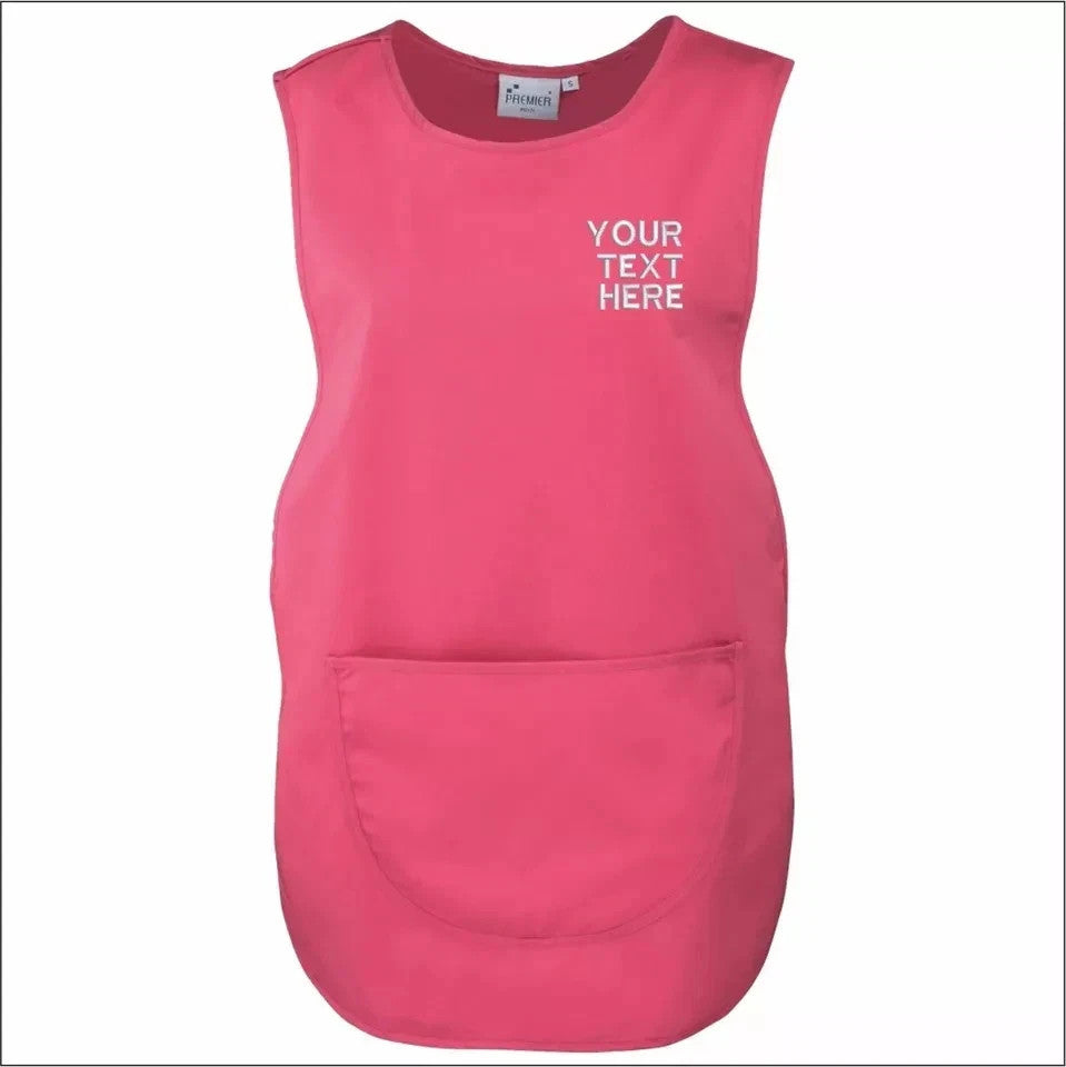 Personalised TABARD Work Wear Embroidered Company TEXT Cleaning Apron Fuchsia