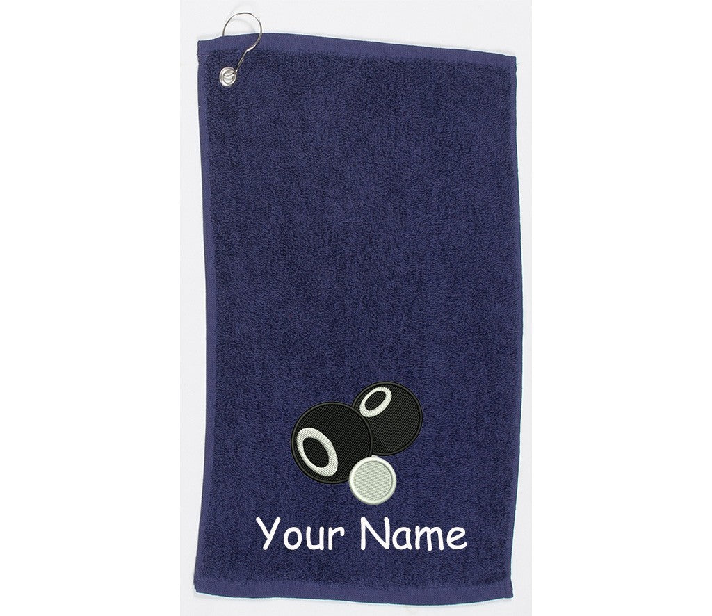 Personalised Embroidered Lawn BOWLING towel Choice of Colours