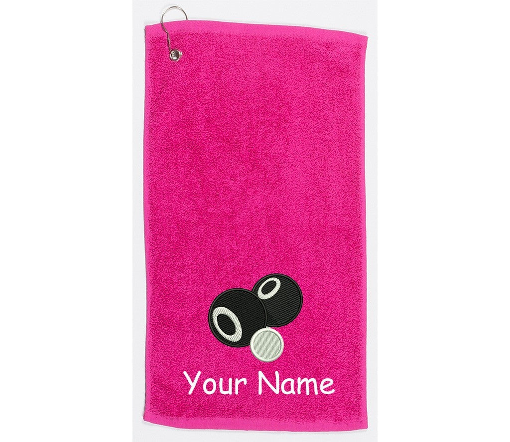 Personalised Embroidered Lawn BOWLING towel Choice of Colours