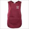 Personalised TABARD Work Wear Embroidered Company TEXT Cleaning Apron Burgundy
