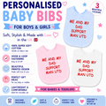 Me And My Dad Supports MAN UTD Baby Bib choice of colours Baby Feeding Bib Gift