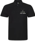 Personalised Golf Polo Shirt embroidered with golf clubs and name or initials