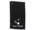 Personalised Embroidered Lawn Bowling towel Choice of Towel Colour