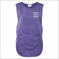 Personalised TABARD Work Wear Embroidered Company TEXT Cleaning Apron PURPLE