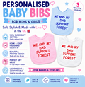 Me And My Dad Supports FOREST Baby Bib choice of colours Baby Feeding Bib Gift