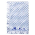 Personalised Baby Blue Blanket Soft Bubble Wrap Satin Edge Embroidered Name