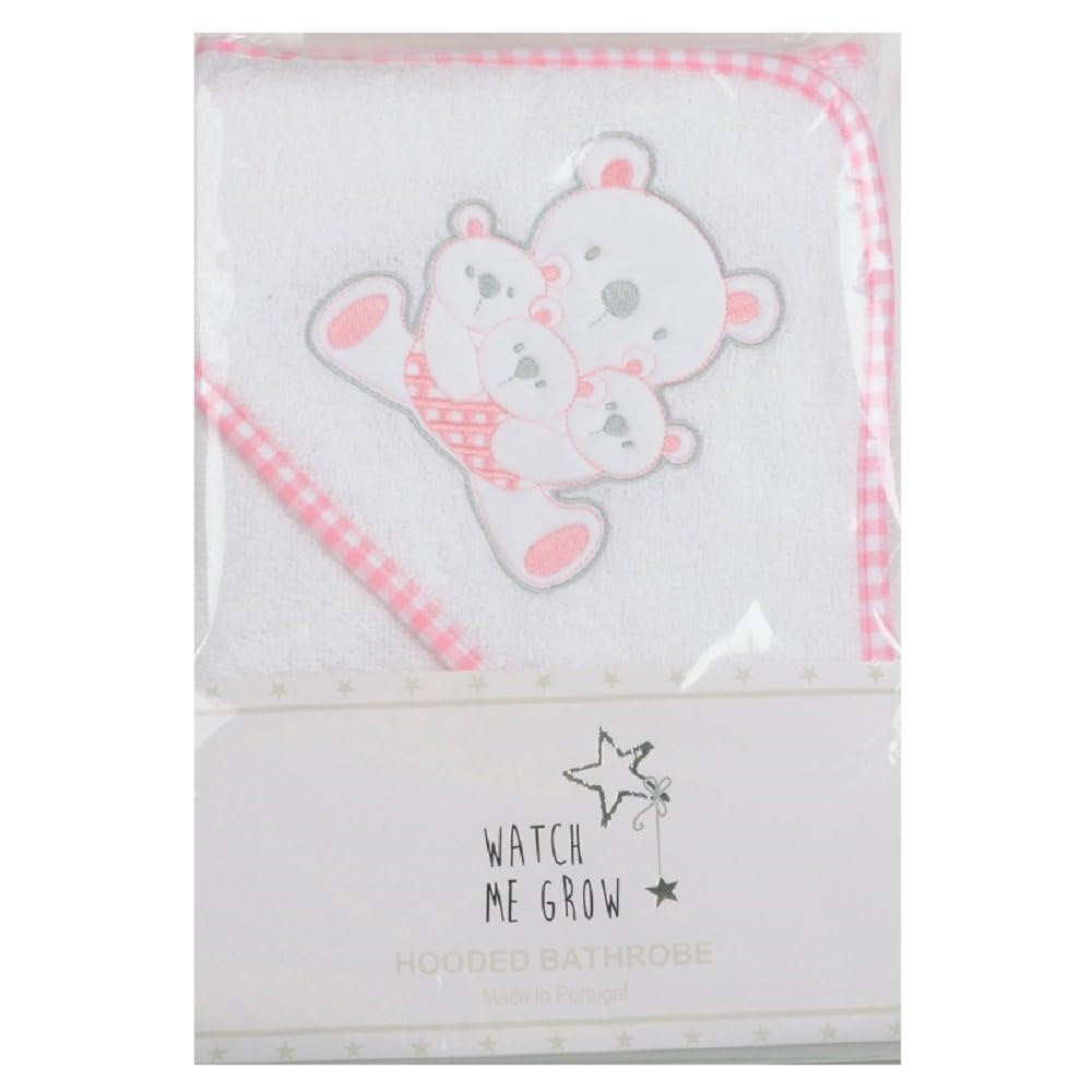 Baby Girls Teddy Bear Hooded Towel, 70x70 cm, Cotton