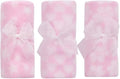 Set of 3 Pink Newborn Baby Girl Soft Light Weight Fleece Blankets/ Multi Purpose Patterned Comforter| Fits for Moses Basket Pram Crib Travel Car Home| 75 X75 CM| Economy Pack| Gift Idea