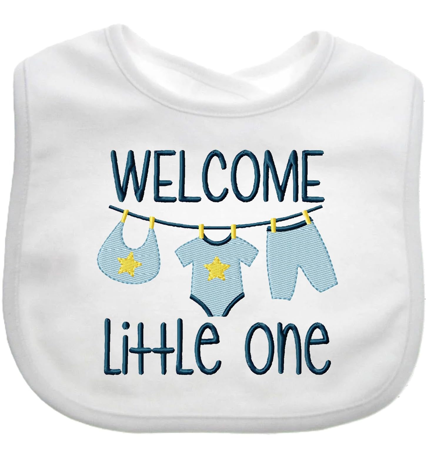 Funny Baby Bib Welcome Little One Boy Girl Gift EMBROIDERED BABY BIB