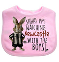 SHHH im watching newcastle with the boys Baby Bib choice of colours