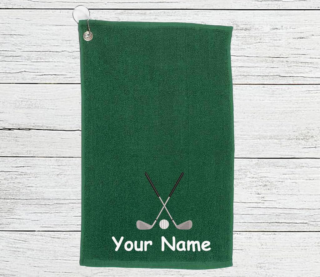 Personalised Golf Towel – Embroidery and Clip 100% Ringspun Cotton Golf Accessories - Golf Gift
