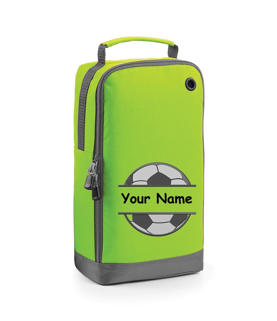 Personalised Football Boot Bag with Name - Footballer Gift Shoe Sports Bag with Foot Ball Design .Choice of Colours