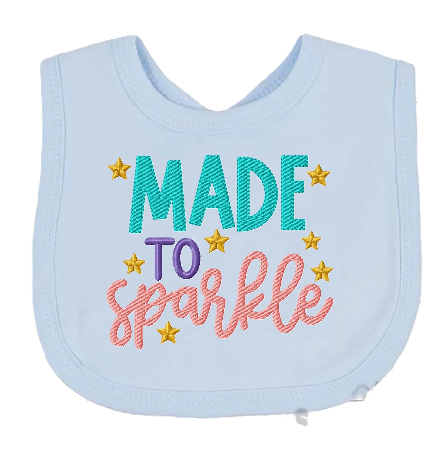 Funny Baby Bib Made To Sparkle Boy Girl Gift EMBROIDERED BABY BIB