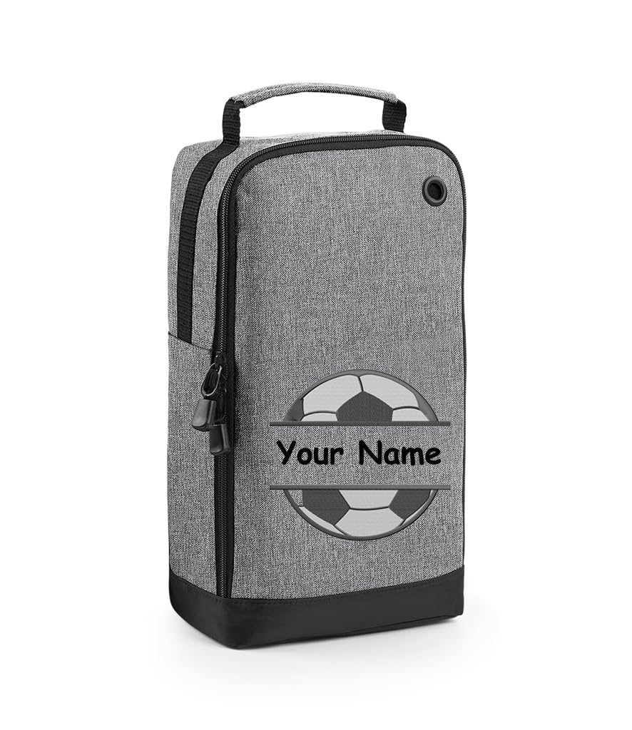 Personalised Football Boot Bag with Name - Footballer Gift Shoe Sports Bag with Foot Ball Design .Choice of Colours