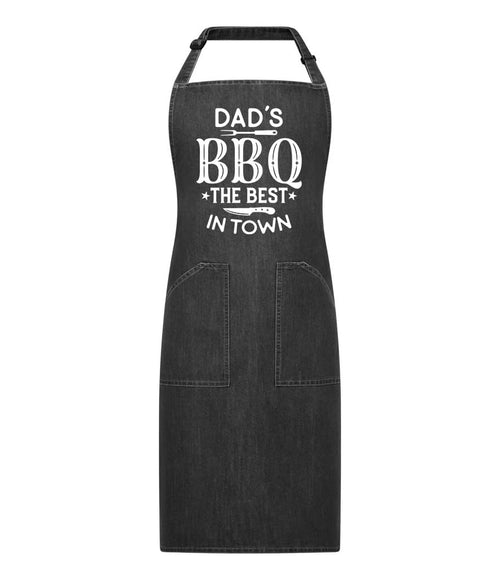 Dads BBQ Apron Novelty BBQ with 2 Pockets Black Apron Dads BBQ The Best In Town