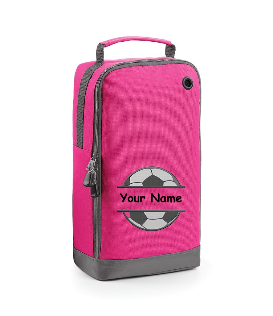 Personalised Football Boot Bag with Name - Footballer Gift Shoe Sports Bag with Foot Ball Design .Choice of Colours