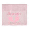 Personalised Embroidered Baby FEET Blanket for Girls FEET DESIGN